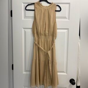 Ann Taylor Backless Tan Dress